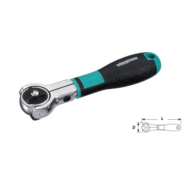 Трещотка шарнирная Whirlpower 1/2", 72 зуба, 168 мм, фото  | SNABZHENIE.com.ua
