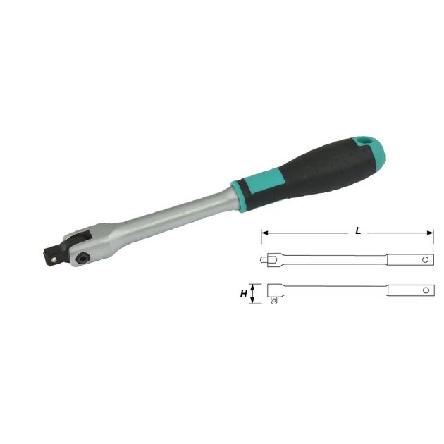 Вороток Whirlpower 1/4" с карданом 160мм, пластик. ручка, фото  | SNABZHENIE.com.ua