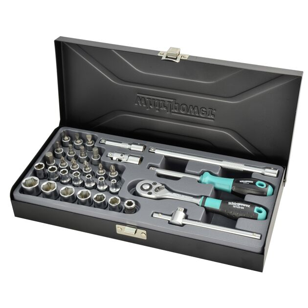 Набор головок Whirlpower 1/4" 4-14мм 33шт в металлическом футляре, фото  | SNABZHENIE.com.ua