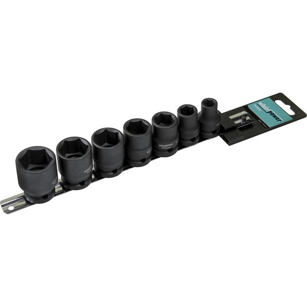 Набор ударных головок Whirlpower 1/2" 7 шт. 10-27 мм на планке, фото  | SNABZHENIE.com.ua