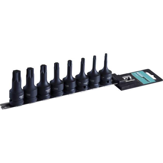 Набор ударных бит Whirlpower 1/2" 8 шт. Torx 25-70 на планке, фото  | SNABZHENIE.com.ua