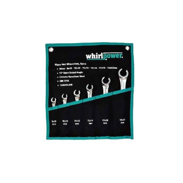 Набір ключів розрізних Whirlpower 8-22мм, 6 одиниць, чохол, фото  | SNABZHENIE.com.ua