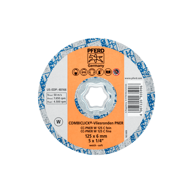 Круг шлифовальный повстяной 125*6 CC-PNER soft COMBICLICK нерж., фото  | SNABZHENIE.com.ua