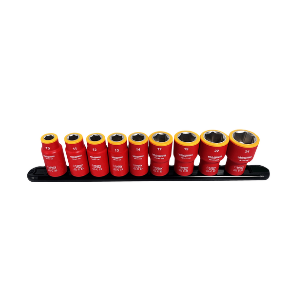Набор головок Whirlpower 1/2" 9 шт. 10-24 мм диэлектрических на планке, фото , изображение 2 | SNABZHENIE.com.ua Набор головок Whirlpower 1/2" 9 шт. 10-24 мм диэлектрических на планке, фото , изображение 2 | SNABZHENIE.com.ua