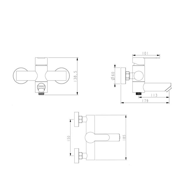 Смеситель для ванны Brinex Pure 006 с поворотным изливом Graphite, фото , изображение 2 | SNABZHENIE.com.ua Смеситель для ванны Brinex Pure 006 с поворотным изливом Graphite, фото , изображение 2 | SNABZHENIE.com.ua