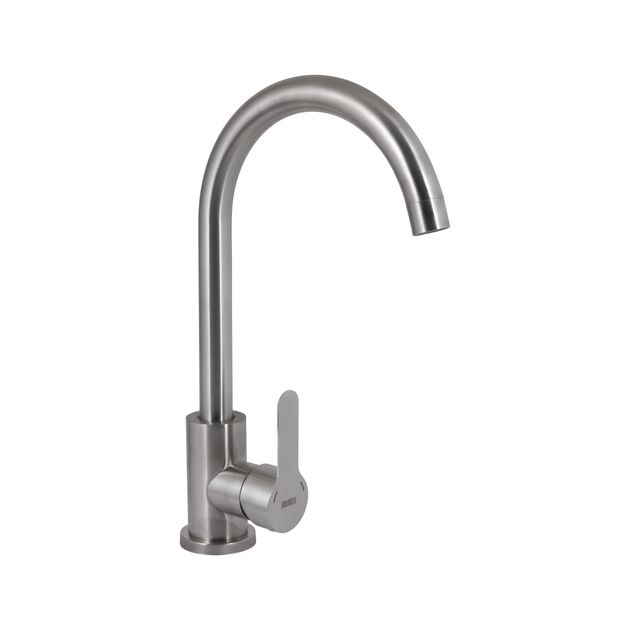 Смеситель для кухни U-образный Brinex Pure 015F Nickel, фото  | SNABZHENIE.com.ua