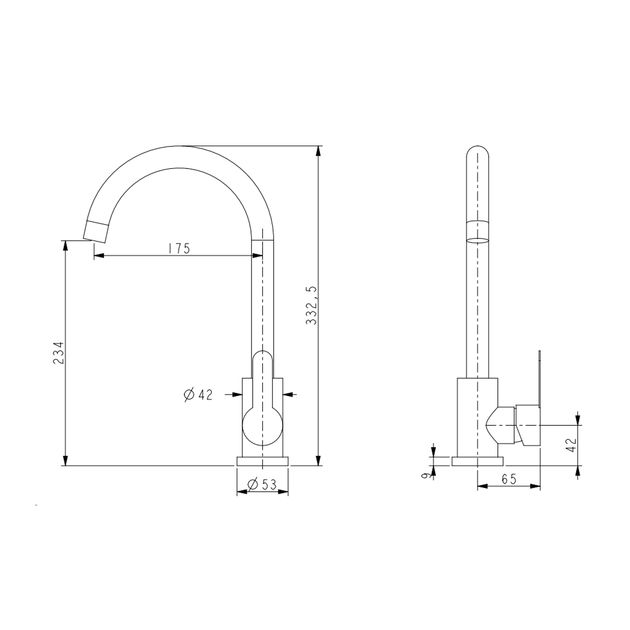 Смеситель для кухни U-образный Brinex Pure 015F Chrome, фото , изображение 2 | SNABZHENIE.com.ua Смеситель для кухни U-образный Brinex Pure 015F Chrome, фото , изображение 2 | SNABZHENIE.com.ua