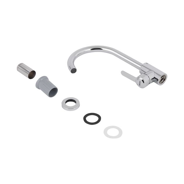 Смеситель для кухни U-образный Brinex Pure 015F Chrome, фото , изображение 5 | SNABZHENIE.com.ua Смеситель для кухни U-образный Brinex Pure 015F Chrome, фото , изображение 5 | SNABZHENIE.com.ua