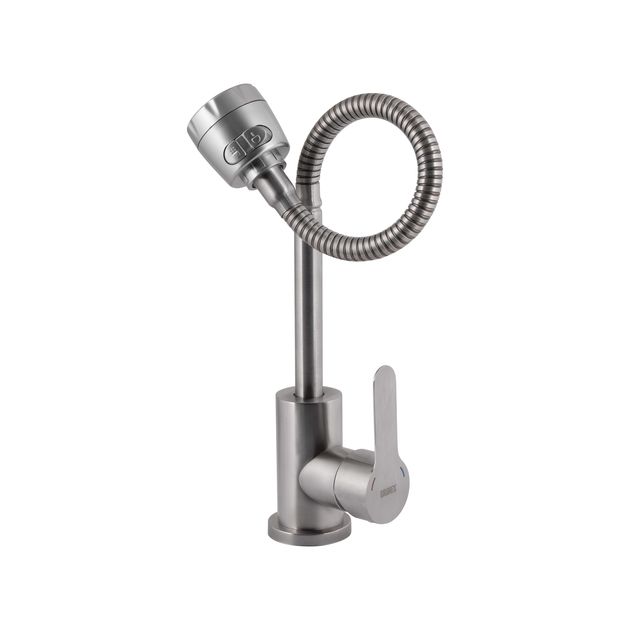 Смеситель для кухни Brinex Pure 015F41 с гибким изливом Nickel, фото , изображение 3 | SNABZHENIE.com.ua Смеситель для кухни Brinex Pure 015F41 с гибким изливом Nickel, фото , изображение 3 | SNABZHENIE.com.ua