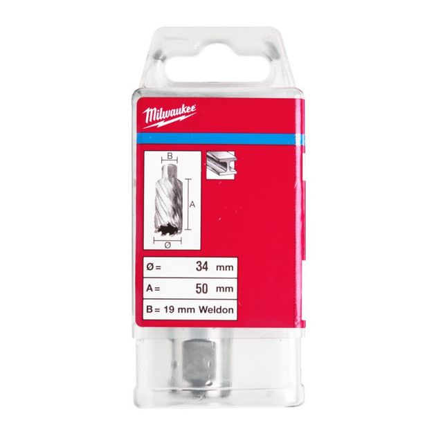 Кольцева фреза по металу MILWAUKEE HSS (WELDON), Ø34x50мм, фото , зображення 2 | SNABZHENIE.com.ua Кольцева фреза по металу MILWAUKEE HSS (WELDON), Ø34x50мм, фото , зображення 2 | SNABZHENIE.com.ua