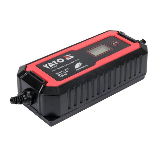 Зарядний пристрій мережевий з LCD дисплеєм 230В YATO для акумуляторів 6V-2А 12V-8А, макс. 240 АГод, фото , зображення 4 | SNABZHENIE.com.ua