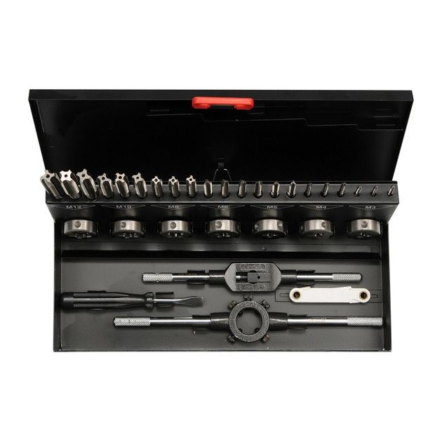 Набір метчиків і плашок М3 - М12, 32 шт. YATO (YT-2975), фото , зображення 3 | SNABZHENIE.com.ua Набір метчиків і плашок М3 - М12, 32 шт. YATO (YT-2975), фото , зображення 3 | SNABZHENIE.com.ua