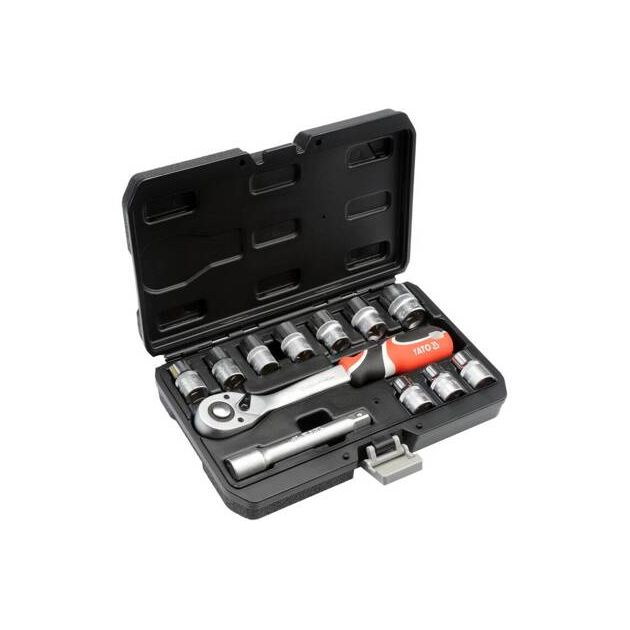 Набір інструментів YATO (YT-38671) квадрат 1/2, М 10 - 24 мм, довжина 38 мм, 12 предметів, фото , зображення 3 | SNABZHENIE.com.ua Набір інструментів YATO (YT-38671) квадрат 1/2, М 10 - 24 мм, довжина 38 мм, 12 предметів, фото , зображення 3 | SNABZHENIE.com.ua