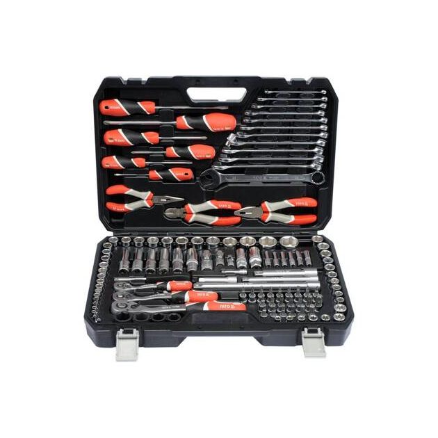 Набор инструментов YATO, квадрат 1/4, 3/8, 1/2, 129 шт., фото , изображение 3 | SNABZHENIE.com.ua