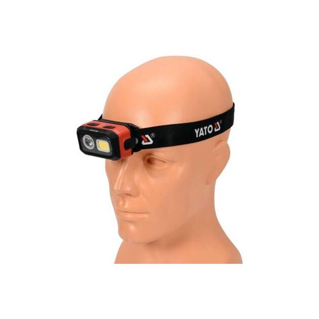Ліхтар COB-діодний на чоло YATO з датчиком руху, живлення від 3x AAA акумуляторів 3,7 В 1000 мАгод, 500 Lm, фото , зображення 9 | SNABZHENIE.com.ua