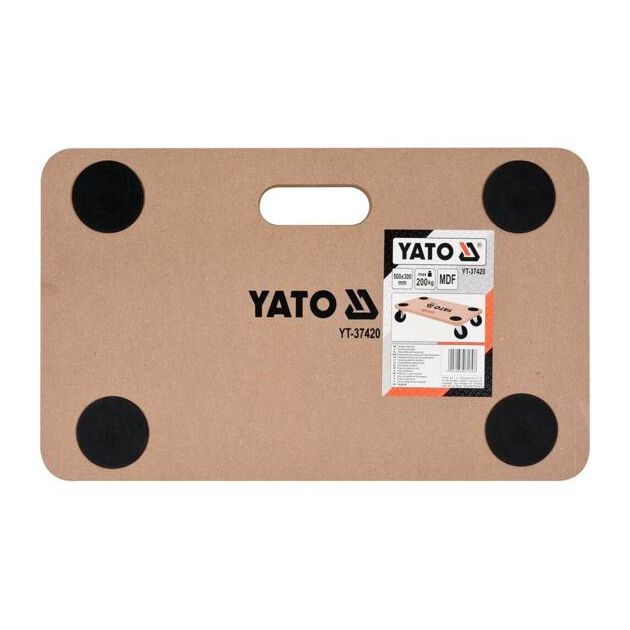 Платформенная тележка YATO 500x300x18 мм, 4 колеса Ø75 мм, нагрузка 200 кг, фото , изображение 6 | SNABZHENIE.com.ua Платформенная тележка YATO 500x300x18 мм, 4 колеса Ø75 мм, нагрузка 200 кг, фото , изображение 6 | SNABZHENIE.com.ua