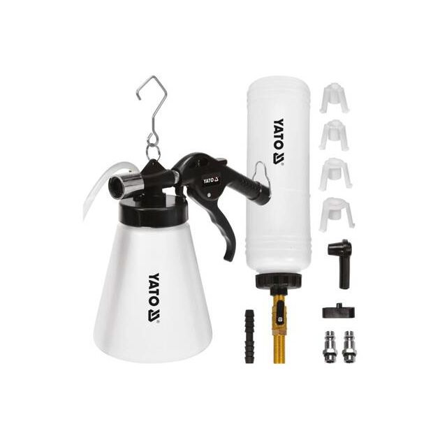 Набір для прокачування гальмівних систем авто (пневматичний) YATO: 4 перехідники 0,62 МПа, фото , зображення 6 | SNABZHENIE.com.ua