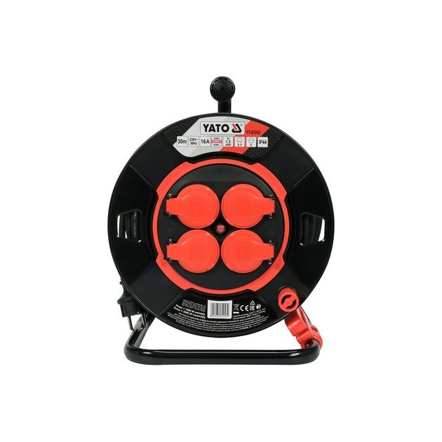 Удлинитель мережевий на котушці 30 м, до 16 А; кабель 3-жильний 1,5 мм YATO (YT-81053), фото , зображення 4 | SNABZHENIE.com.ua Удлинитель мережевий на котушці 30 м, до 16 А; кабель 3-жильний 1,5 мм YATO (YT-81053), фото , зображення 4 | SNABZHENIE.com.ua