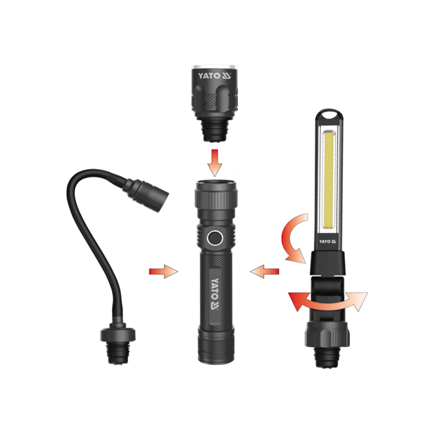 Ліхтар YATO 3 в 1 для ремонту з зарядним пристроєм у футлярі, фото , изображение 36 | SNABZHENIE.com.ua