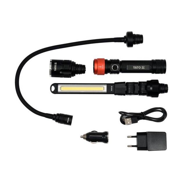 Ліхтар YATO 3 в 1 для ремонту з зарядним пристроєм у футлярі, фото , изображение 4 | SNABZHENIE.com.ua