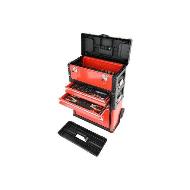 Чемодан-тележка з інструментами YATO 3 секції, на 2-х колесах з висувною ручкою, 78 шт (YT-09104), фото , зображення 10 | SNABZHENIE.com.ua Чемодан-тележка з інструментами YATO 3 секції, на 2-х колесах з висувною ручкою, 78 шт (YT-09104), фото , зображення 10 | SNABZHENIE.com.ua