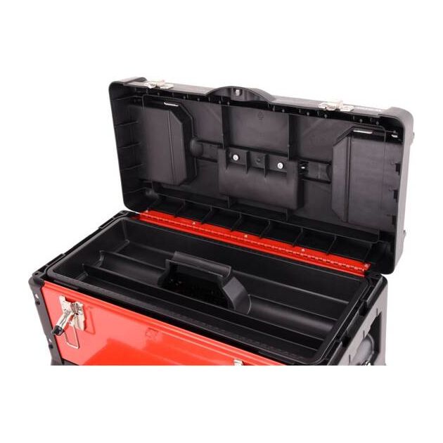 Чемодан-тележка з інструментами YATO 3 секції, на 2-х колесах з висувною ручкою, 78 шт (YT-09104), фото , зображення 16 | SNABZHENIE.com.ua Чемодан-тележка з інструментами YATO 3 секції, на 2-х колесах з висувною ручкою, 78 шт (YT-09104), фото , зображення 16 | SNABZHENIE.com.ua