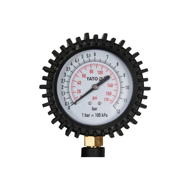Пістолет для накачки шин YATO з манометром 0.8 MPa, 1/4, шланг 440 мм (YT-23703), фото , зображення 3 | SNABZHENIE.com.ua
