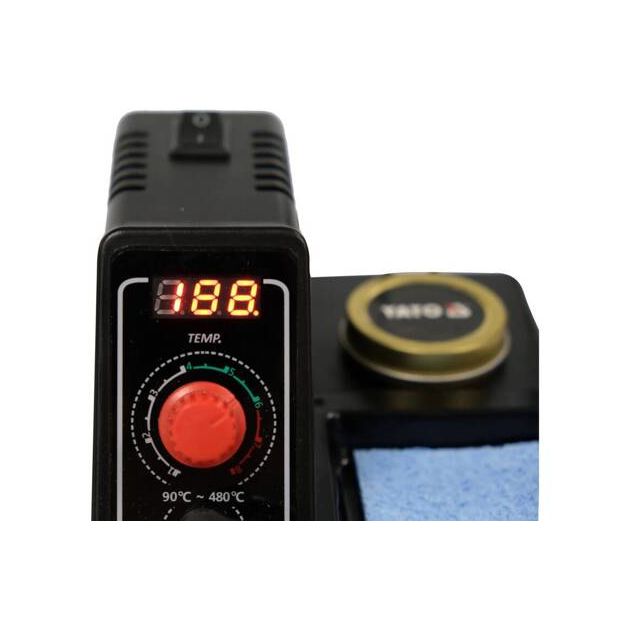 Паяльная станция YATO 230V, 60Вт, 90-480°C, жало 900M, LCD., фото , изображение 4 | SNABZHENIE.com.ua