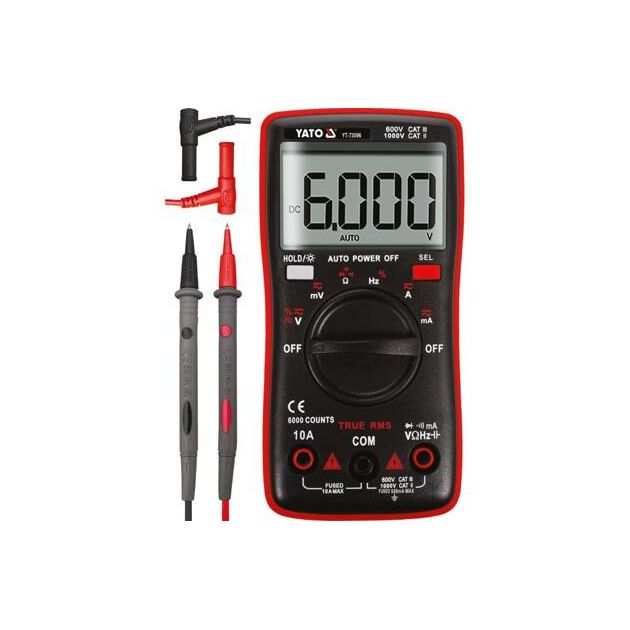 Мультиметр TRUE RMS електричних параметрів YATO з LCD-цифровим діапазоном 6000, фото , зображення 11 | SNABZHENIE.com.ua