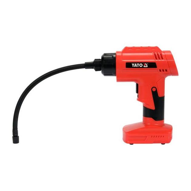 Компресор акумуляторний YATO 120Вт, Li-Ion, 2 Агод, 1 MPa, 25 л/хв, кабель 25 см, зарядний пристрій, фото , зображення 3 | SNABZHENIE.com.ua