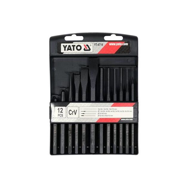 Зубило, кернер і пробійник YATO, Набір 12пр. [10/20], фото , зображення 6 | SNABZHENIE.com.ua