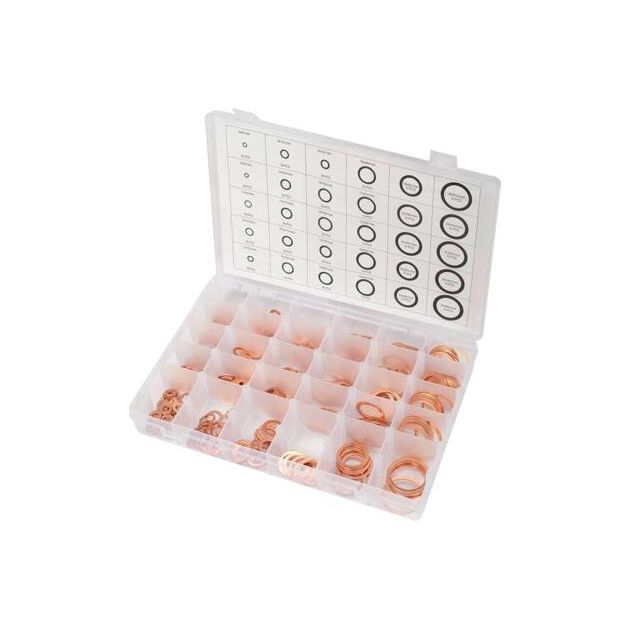 Шайби мідні різних розмірів YATO, Ø= 4/8 - 30/36 мм, наб. 580 шт., фото , зображення 3 | SNABZHENIE.com.ua