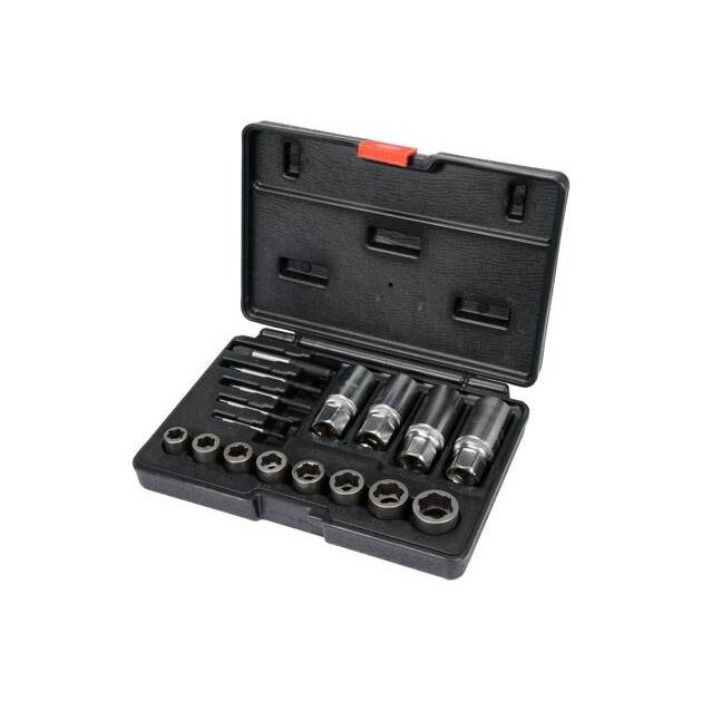 Набор для удаления сломанных винтов YATO 3/8 и 1/2, 17 элем., фото , изображение 2 | SNABZHENIE.com.ua