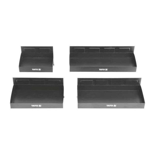 Полки магнитные YATO 4 шт, размеры: 31/27/21/15.5 x 12 x 11.5 см (YT-08682), фото , изображение 3 | SNABZHENIE.com.ua Полки магнитные YATO 4 шт, размеры: 31/27/21/15.5 x 12 x 11.5 см (YT-08682), фото , изображение 3 | SNABZHENIE.com.ua