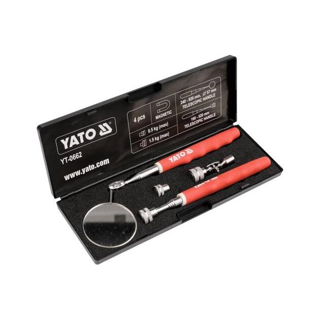 Проверочный набор YATO (YT-0662): держатель + зеркало, 2 элем., фото , изображение 3 | SNABZHENIE.com.ua Проверочный набор YATO (YT-0662): держатель + зеркало, 2 элем., фото , изображение 3 | SNABZHENIE.com.ua