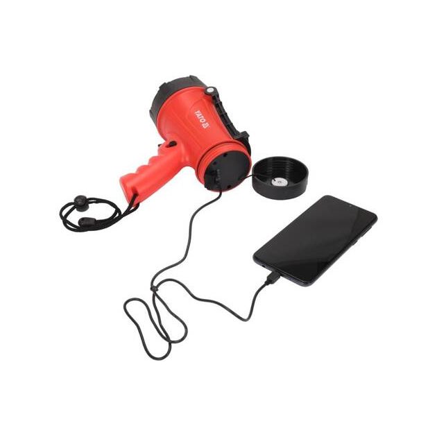 Ліхтар світлодіодний з ручкою акумуляторний YATO Li-Ion 3.7 В, 4400 мАг, 15 Вт, 600/1200 Лм, зарядний USB, фото , зображення 19 | SNABZHENIE.com.ua