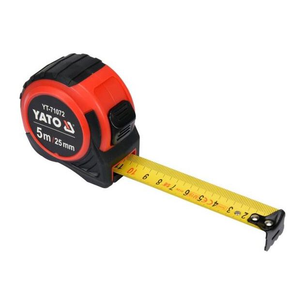 Рулетка YATO 5 м x 25 мм, стальная лента, нейлоновое покрытие, фото , изображение 3 | SNABZHENIE.com.ua