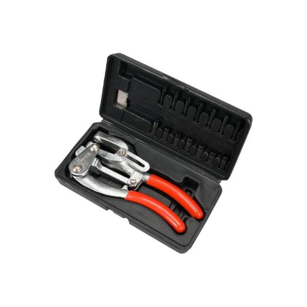 Кліщі для проколювання отворів YATO в листовому металі 1 мм, 14 насадок 2-7 мм, 16 шт + кейс (YT-18973), фото , зображення 2 | SNABZHENIE.com.ua Кліщі для проколювання отворів YATO в листовому металі 1 мм, 14 насадок 2-7 мм, 16 шт + кейс (YT-18973), фото , зображення 2 | SNABZHENIE.com.ua