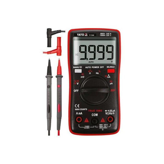 Мультиметр TRUE RMS електричних параметрів YATO з LCD-цифровим діапазоном 9999, фото , зображення 11 | SNABZHENIE.com.ua Мультиметр TRUE RMS електричних параметрів YATO з LCD-цифровим діапазоном 9999, фото , зображення 11 | SNABZHENIE.com.ua