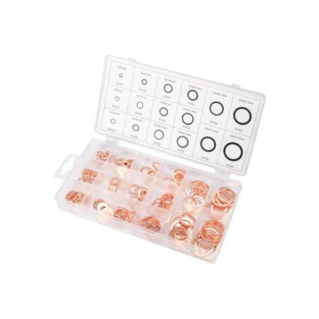 Шайби мідні YATO, Ø 4/8 - 5/9 - 6/10 - 6 - 12 мм, набір 220 шт (з 8 по 22), фото , зображення 3 | SNABZHENIE.com.ua Шайби мідні YATO, Ø 4/8 - 5/9 - 6/10 - 6 - 12 мм, набір 220 шт (з 8 по 22), фото , зображення 3 | SNABZHENIE.com.ua