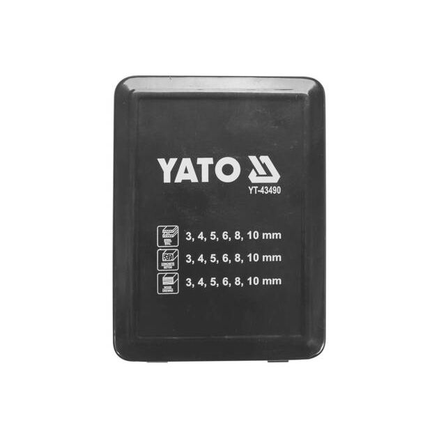 Свердла по металлу, бетону, дереву YATO, 3-10 мм, 18 шт., фото , изображение 12 | SNABZHENIE.com.ua