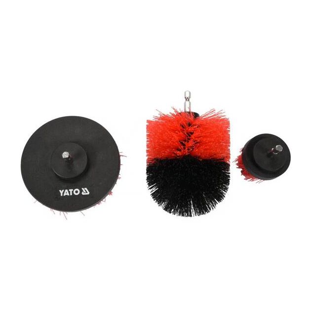 Щётки нейлоновые для дрели YATO, HEX-1/4, 3 шт [40], фото , изображение 2 | SNABZHENIE.com.ua