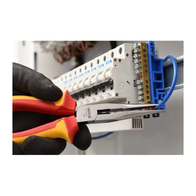 Щипці полукруглі прямі 160 мм, подовжені електромонтажні з ізоляцією 1000 V YATO (YT-21154), фото , зображення 6 | SNABZHENIE.com.ua Щипці полукруглі прямі 160 мм, подовжені електромонтажні з ізоляцією 1000 V YATO (YT-21154), фото , зображення 6 | SNABZHENIE.com.ua