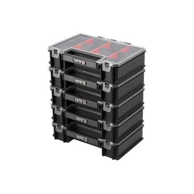 Ящик для органайзеров YATO 5 секций 240х450х320 мм, 23В S12, S1, фото , изображение 12 | SNABZHENIE.com.ua