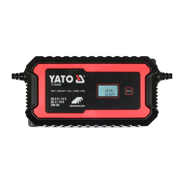 Зарядное устройство сетевое с LCD дисплеем 230В YATO для 6V-12V АКБ, фото , изображение 3 | SNABZHENIE.com.ua