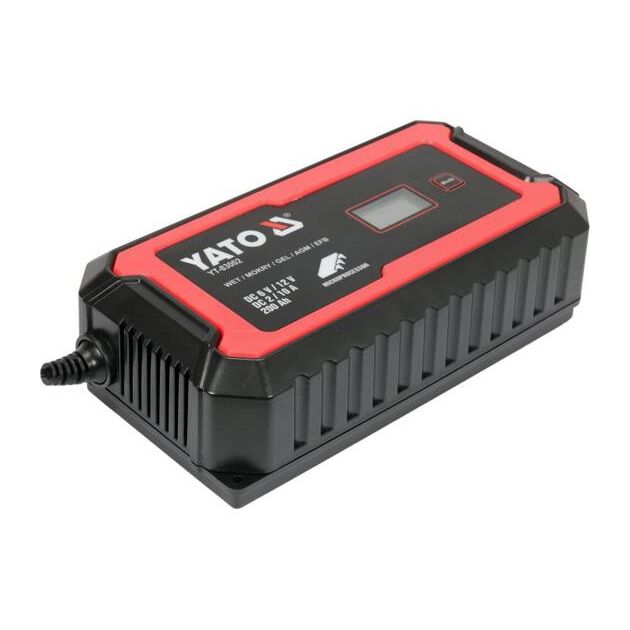 Зарядное устройство сетевое с LCD дисплеем 230В YATO для 6V-12V АКБ, фото , изображение 5 | SNABZHENIE.com.ua