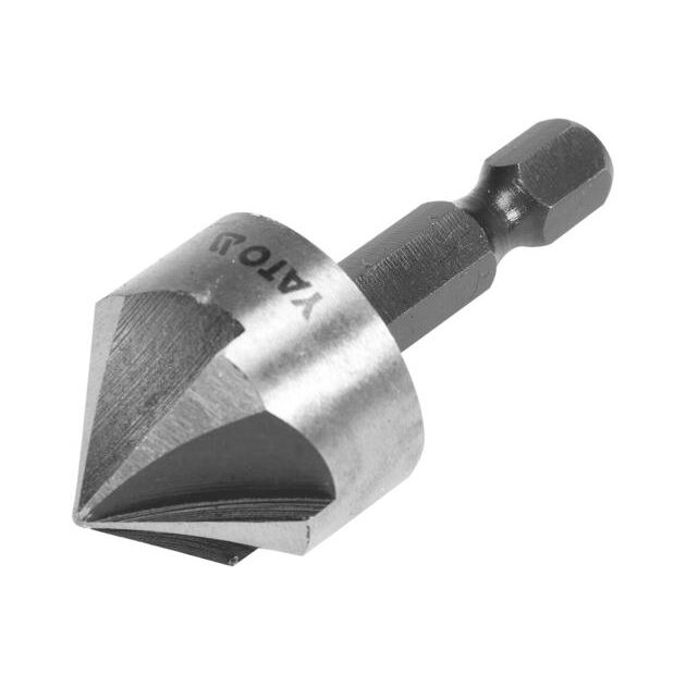 Зенкер конический YATO HSS, 20.5 мм, 5 кромок, HEX 1/4 (YT-44726), фото , изображение 3 | SNABZHENIE.com.ua Зенкер конический YATO HSS, 20.5 мм, 5 кромок, HEX 1/4 (YT-44726), фото , изображение 3 | SNABZHENIE.com.ua