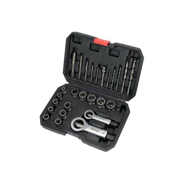 Набір головок та екстракторів YATO 3/8" CrMo 42 для видалення зломаних гвинтів, 26 од., фото , зображення 3 | SNABZHENIE.com.ua
