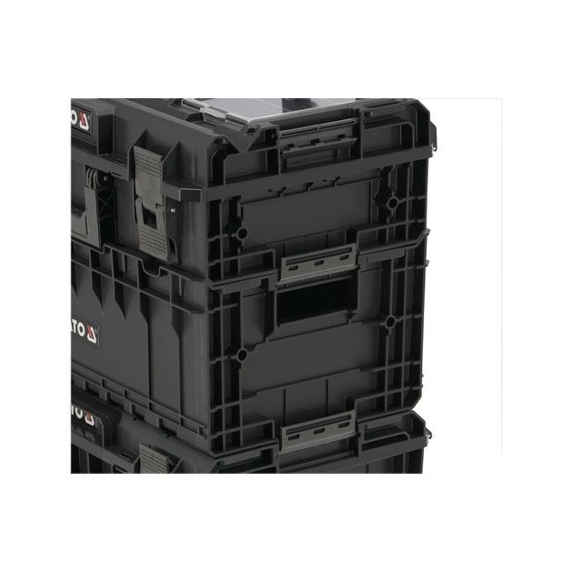 Ящик для інструментів 3 секції, 2 органайзери YATO на 2-х колесах 585х425х810 мм, висувна ручка, фото , зображення 9 | SNABZHENIE.com.ua