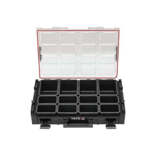 Органайзер з 12 знімними комірками YATO, 585x387x131 мм, пластиковий корпус, фото , зображення 9 | SNABZHENIE.com.ua